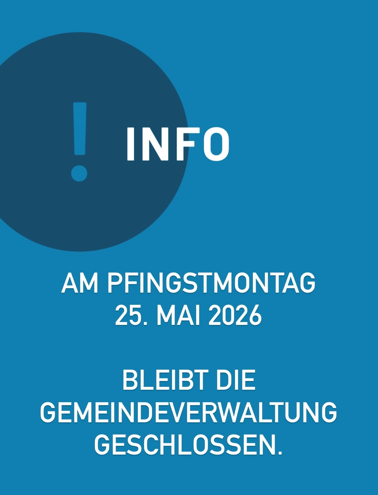 Öffnungszeiten Pfingstmontag